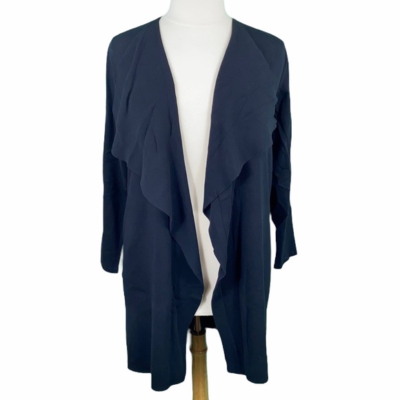 Vince Camuto Black Waterfall Front Knit Cardigan